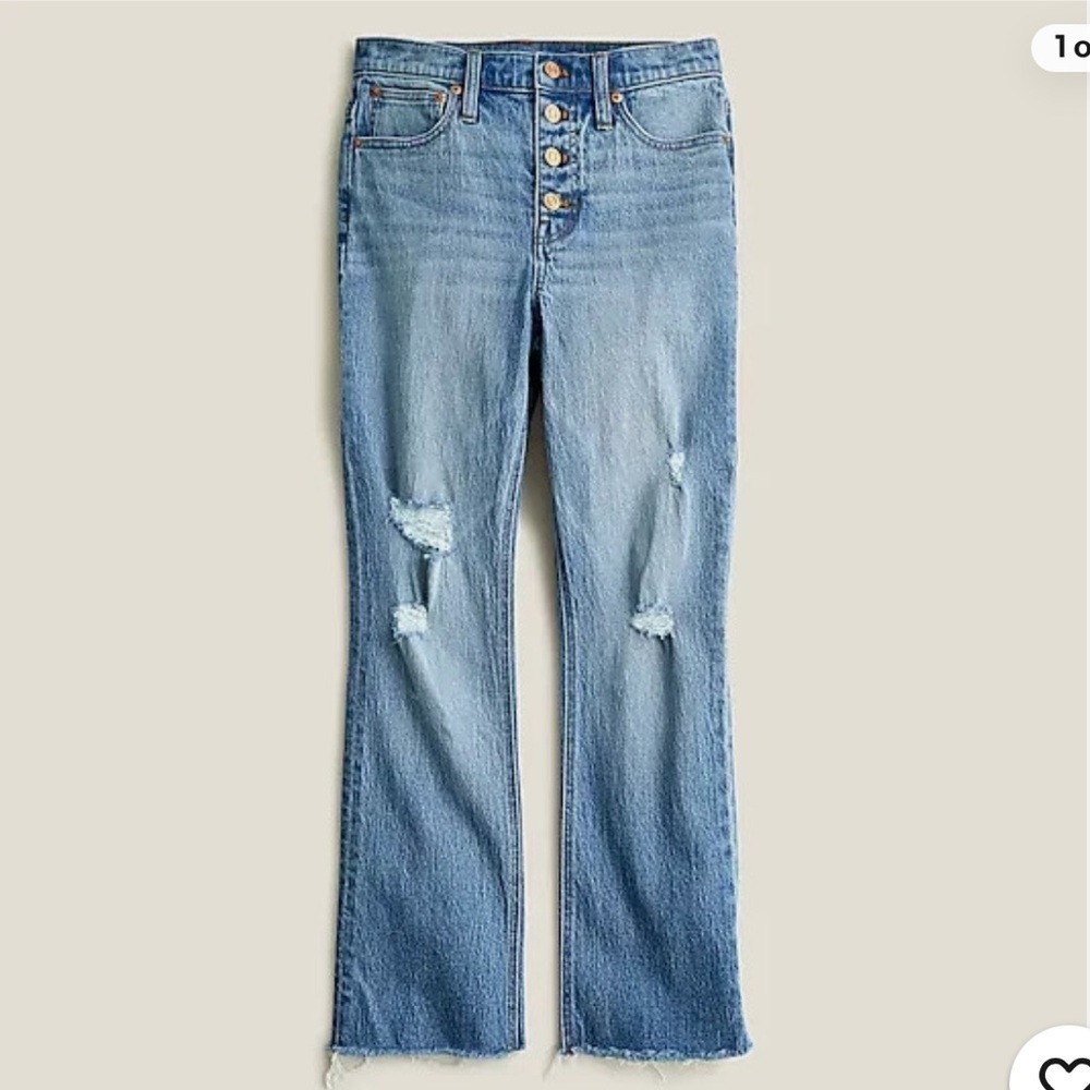 J.Crew 10" demi-boot crop jean in Greenwich Street wash 30